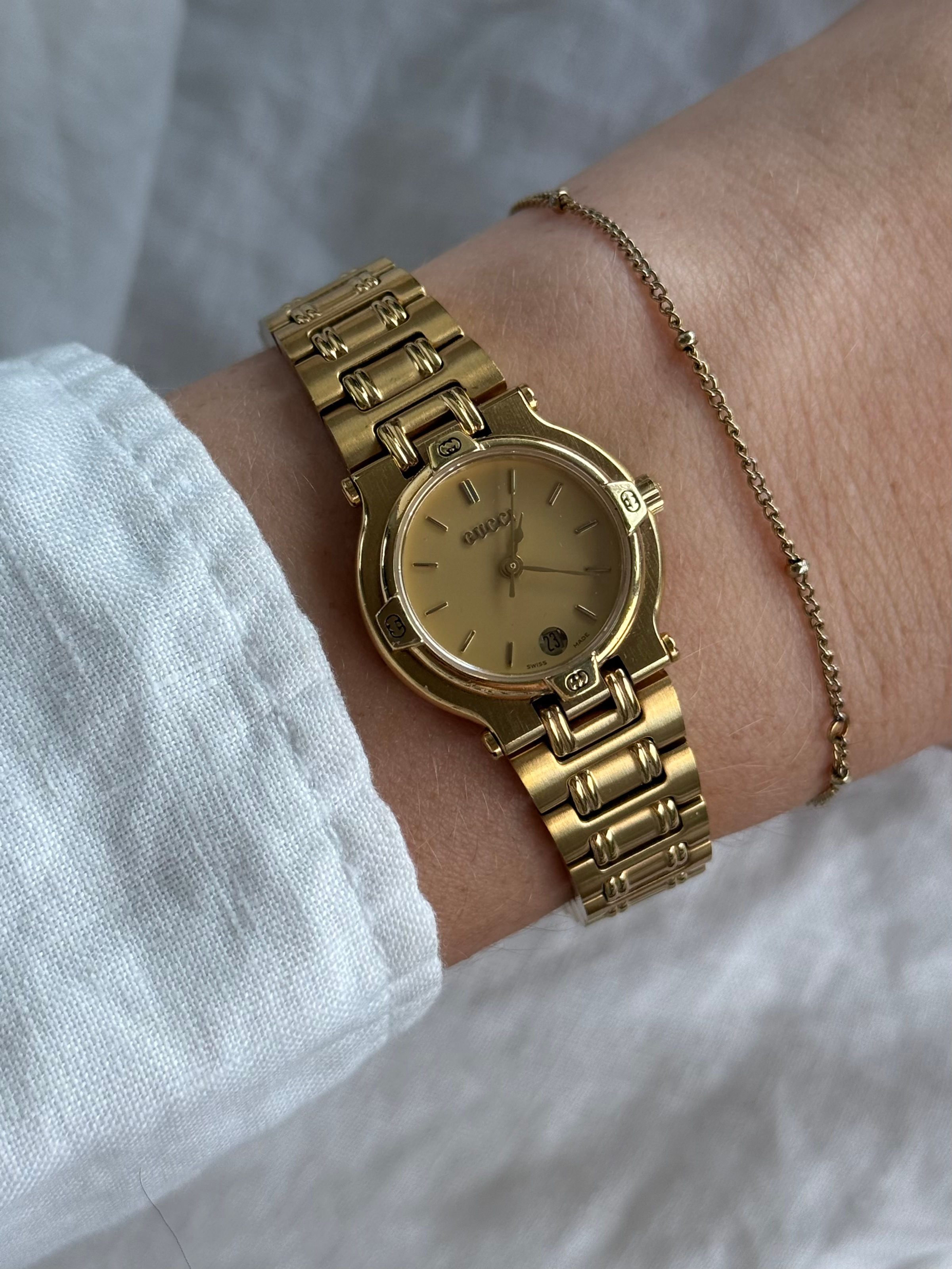 Vintage Gucci Gold Watch - Boxed 