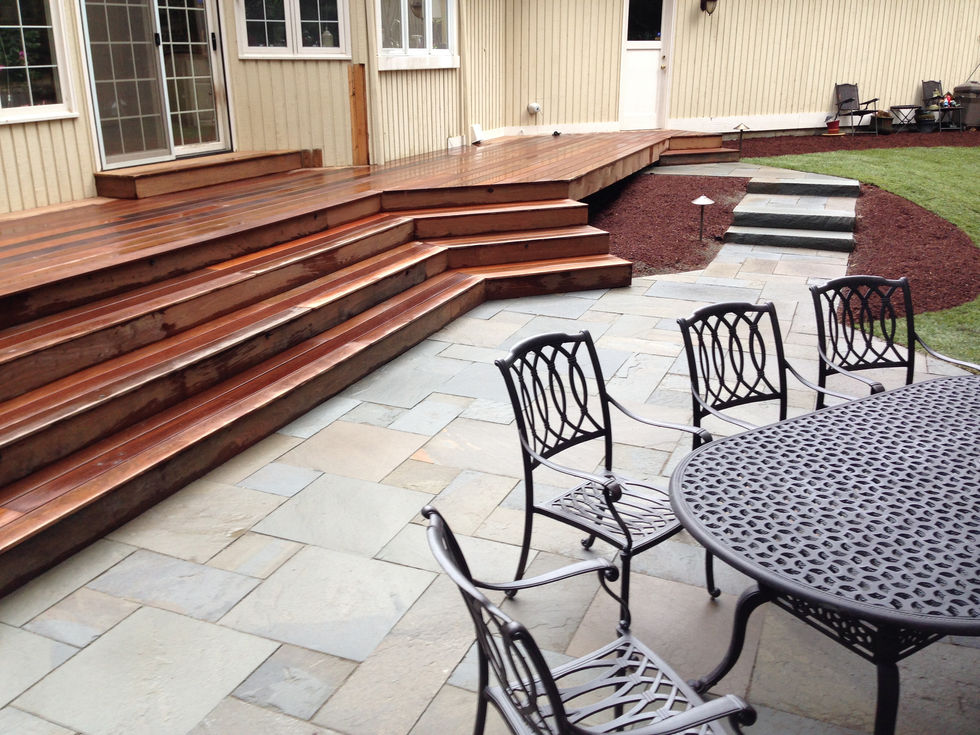 Butler Ipe Deck and Bluetsone Patio Complete