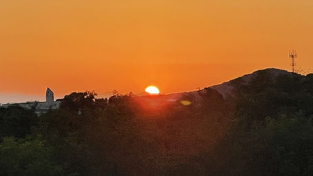 渡良瀬川から見た夕陽