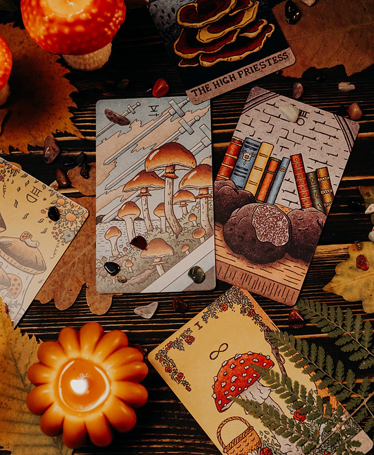 20_July_2025_-_Odesa__Ukraine._Tarot_Cards_With_Mushrooms_And_Candles_In_Autumn_original_3