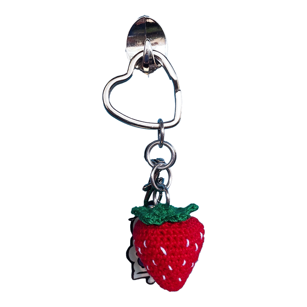 Strawberry Crochet Keychain