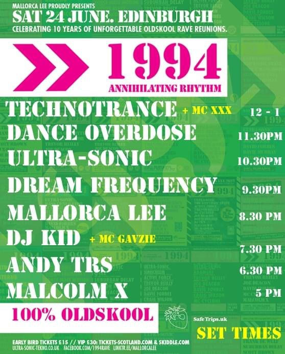 Thumbnail: 1994 Annihilating Rhythm Edinburgh  event  T-shirt