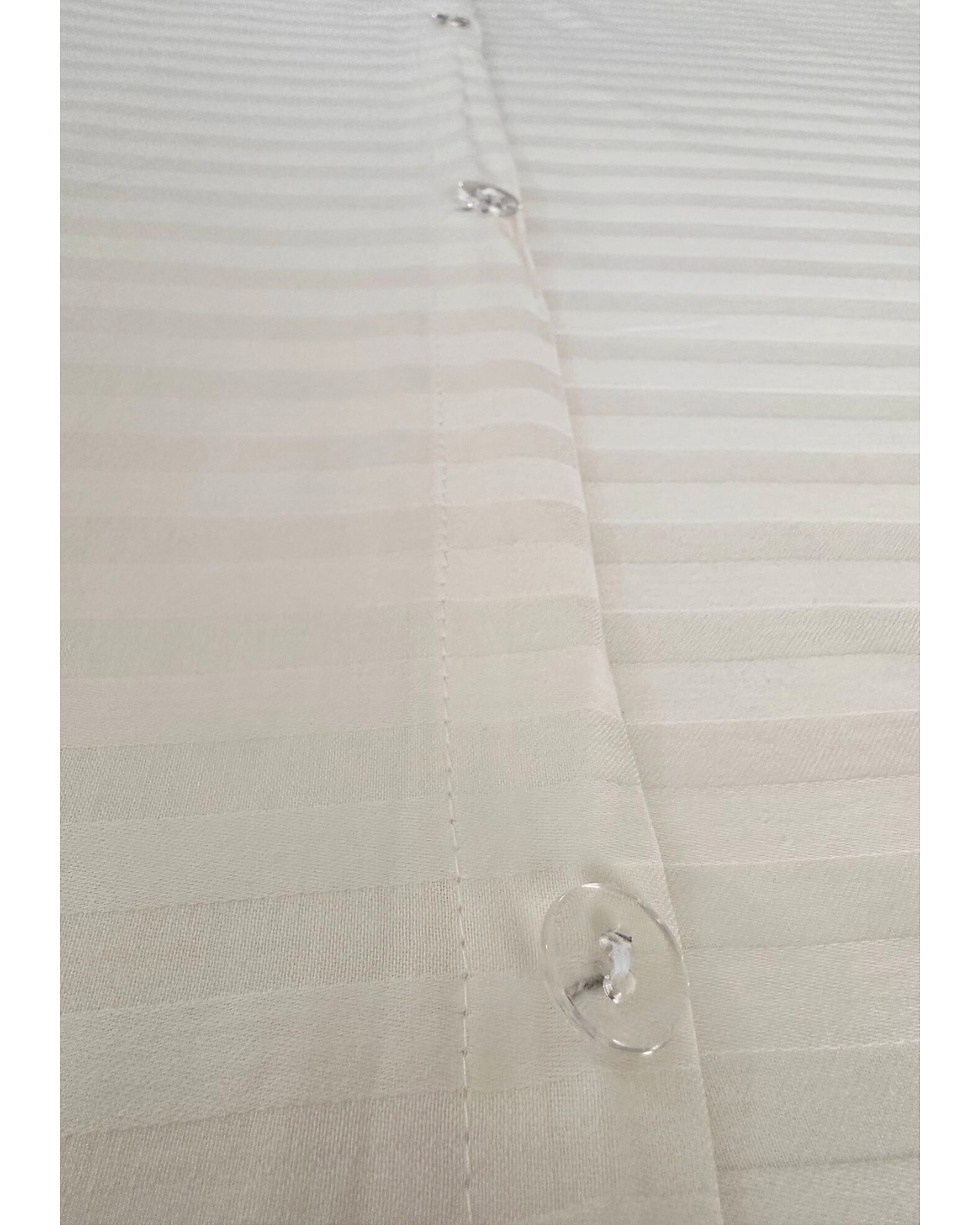 Thumbnail: 100% cotton CAPPUCCINO STRIPED SATIN DUVET COVER SET
