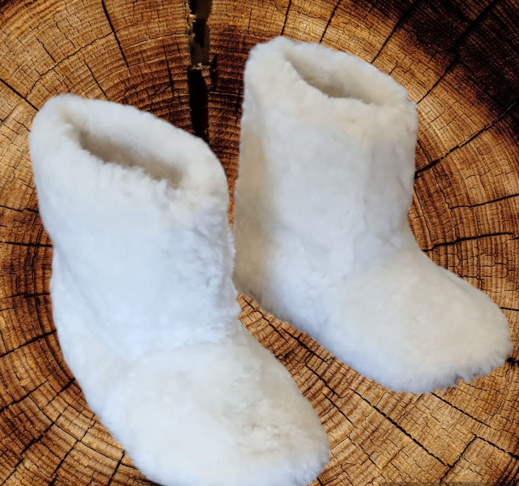 Botines De Oveja Blancas Tallas Adulto