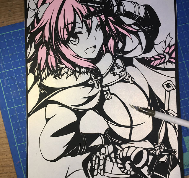 黒*ん様 オリジナルキャラ　切り絵 masa_fr0358◀︎他の切り絵はこちらから🎶 『時透無一郎🌫️甘露寺蜜璃