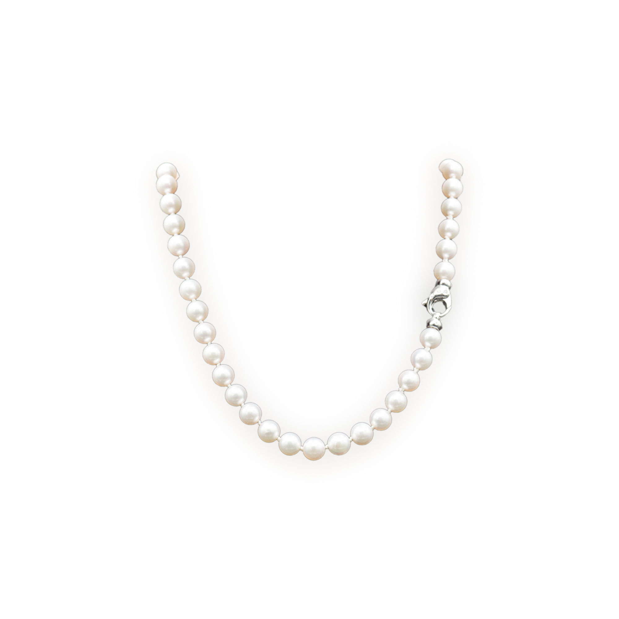 Perlenkette Akoya  7-7.5 mm 18k WG Diamantenschliesse