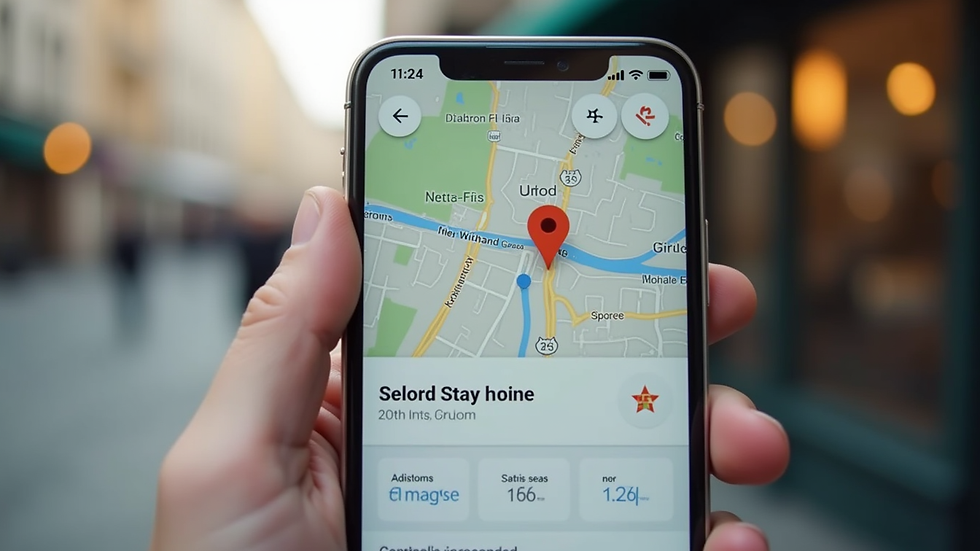 Close-up view of a smartphone displaying a local business listing on Google Maps