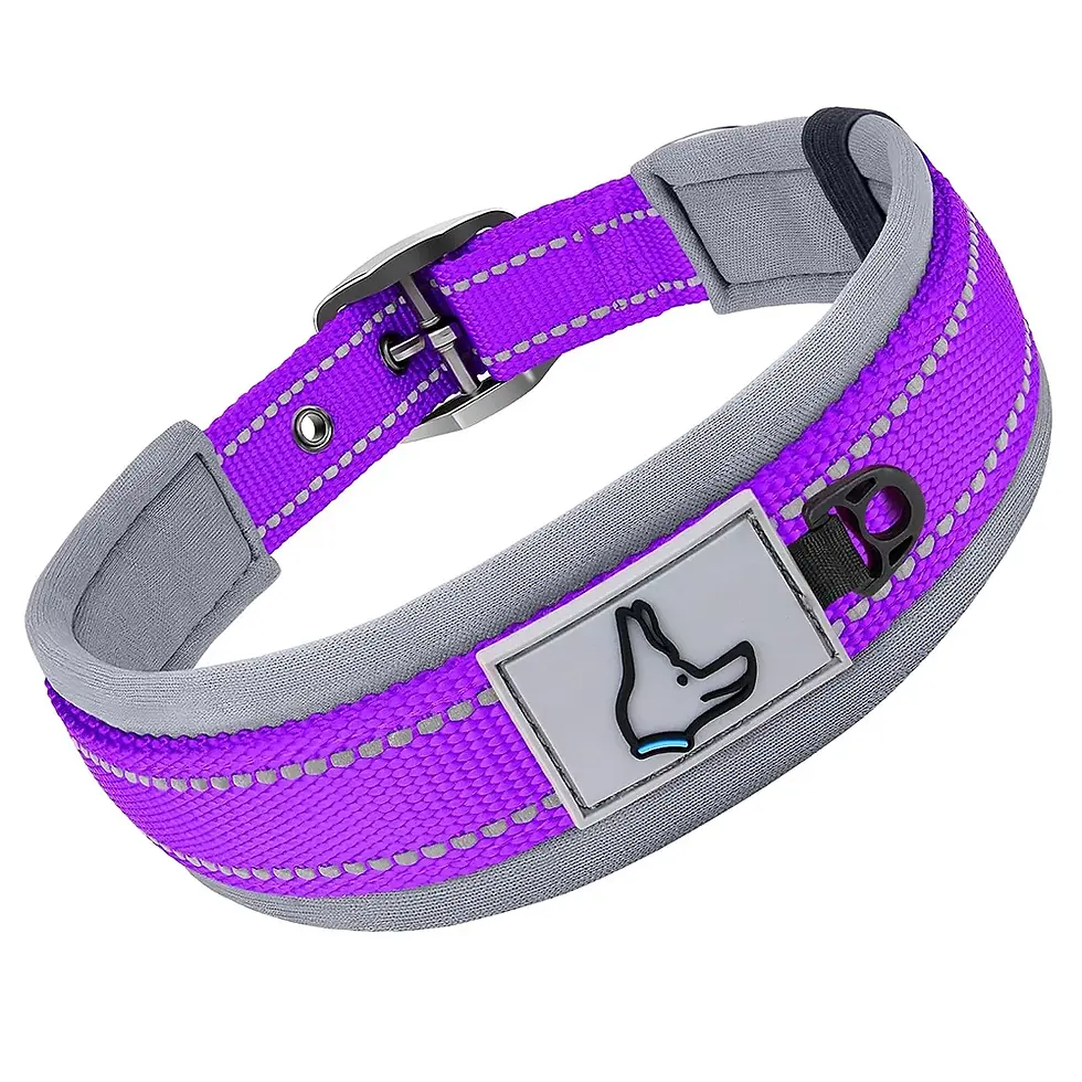 Thumbnail: Padded Dog Collars for Small Medium Large Dogs Reflective