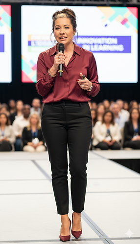 Dr. Stephanie Duer speaking at a conference