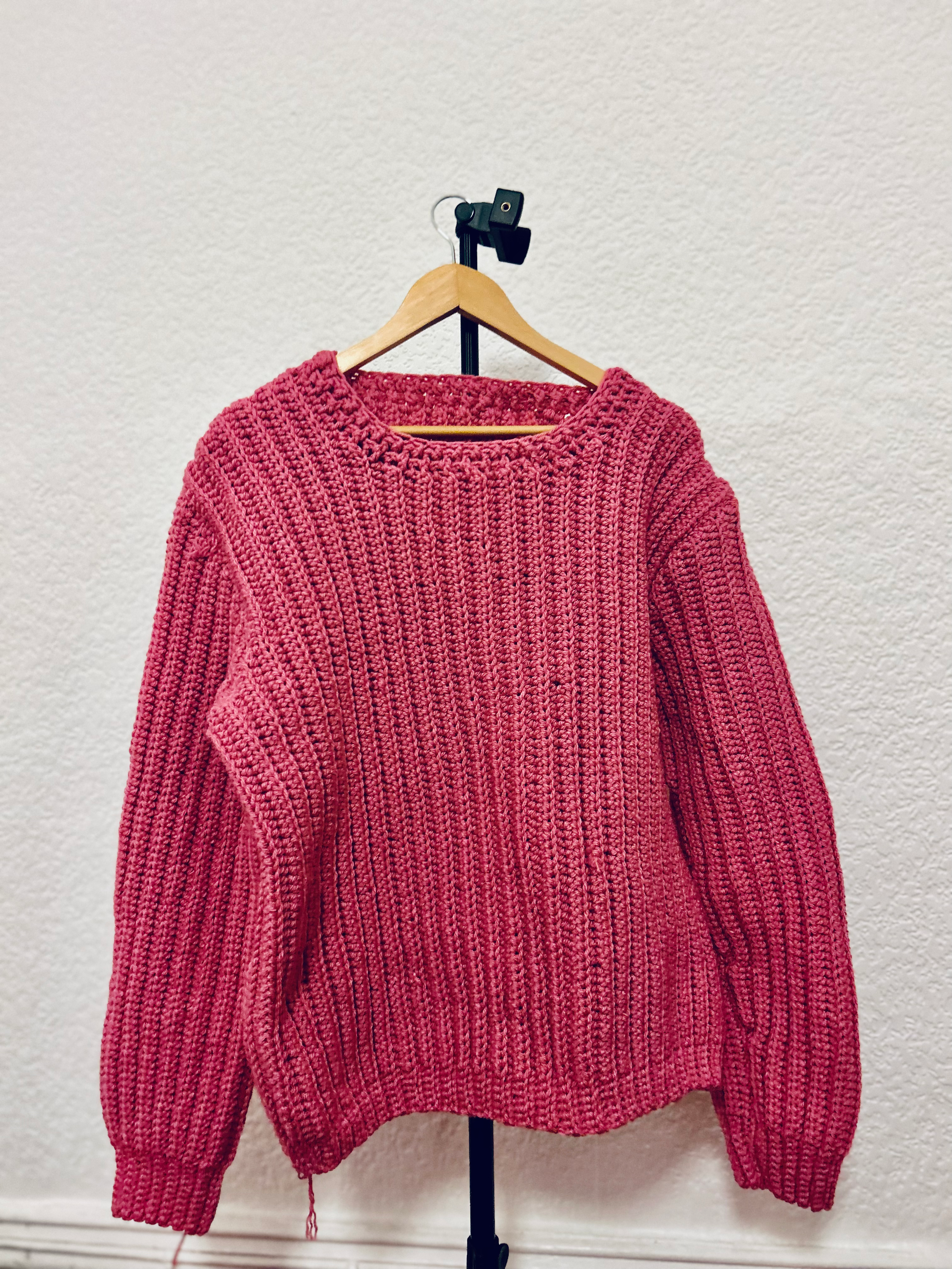 Handmade Pink Crochet Sweater