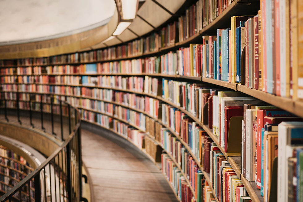 Gebogene Bibliotheksregale