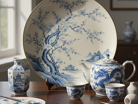 prato de porcelana japonesa