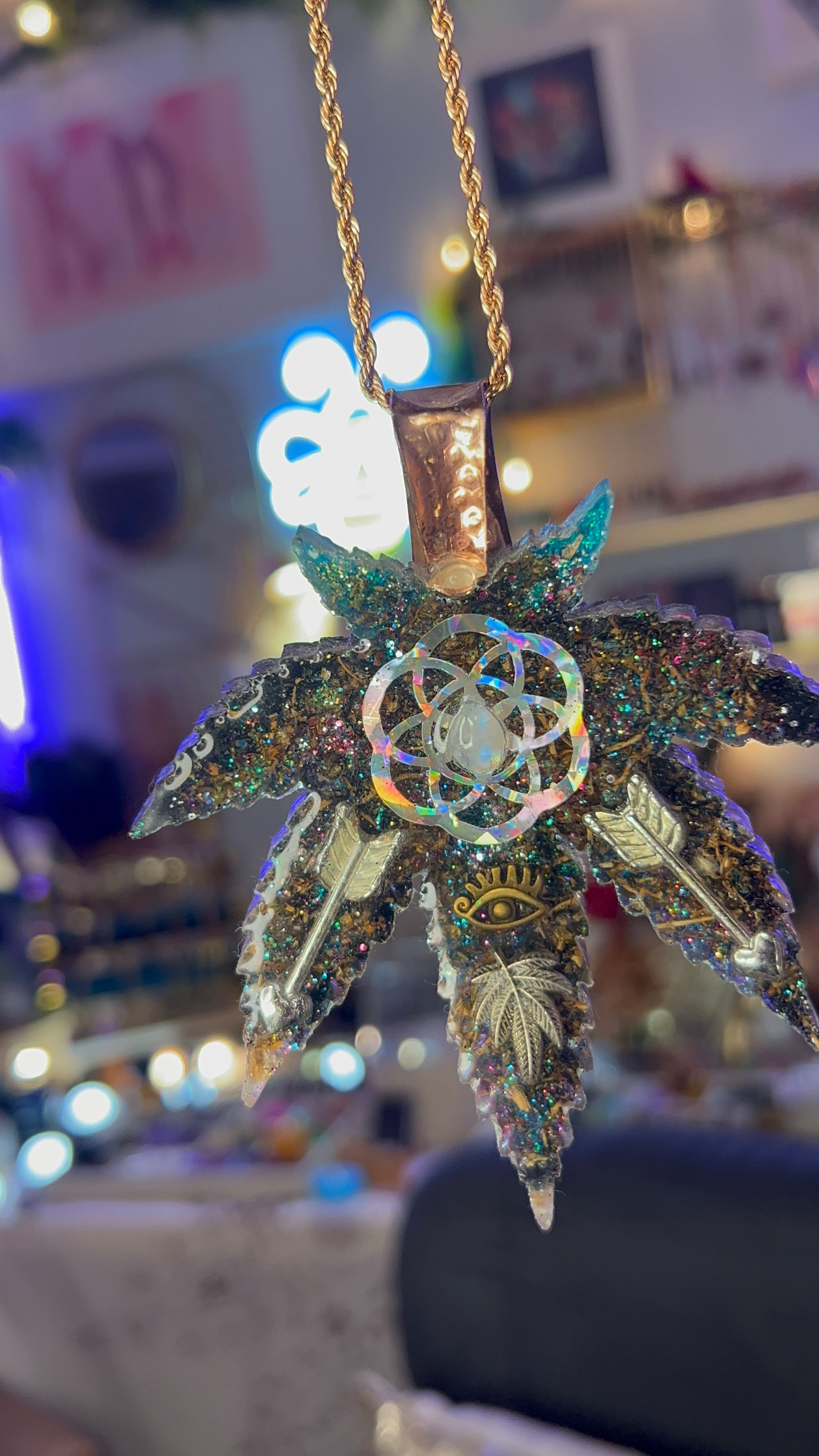 Moonstone Cannabis Necklace