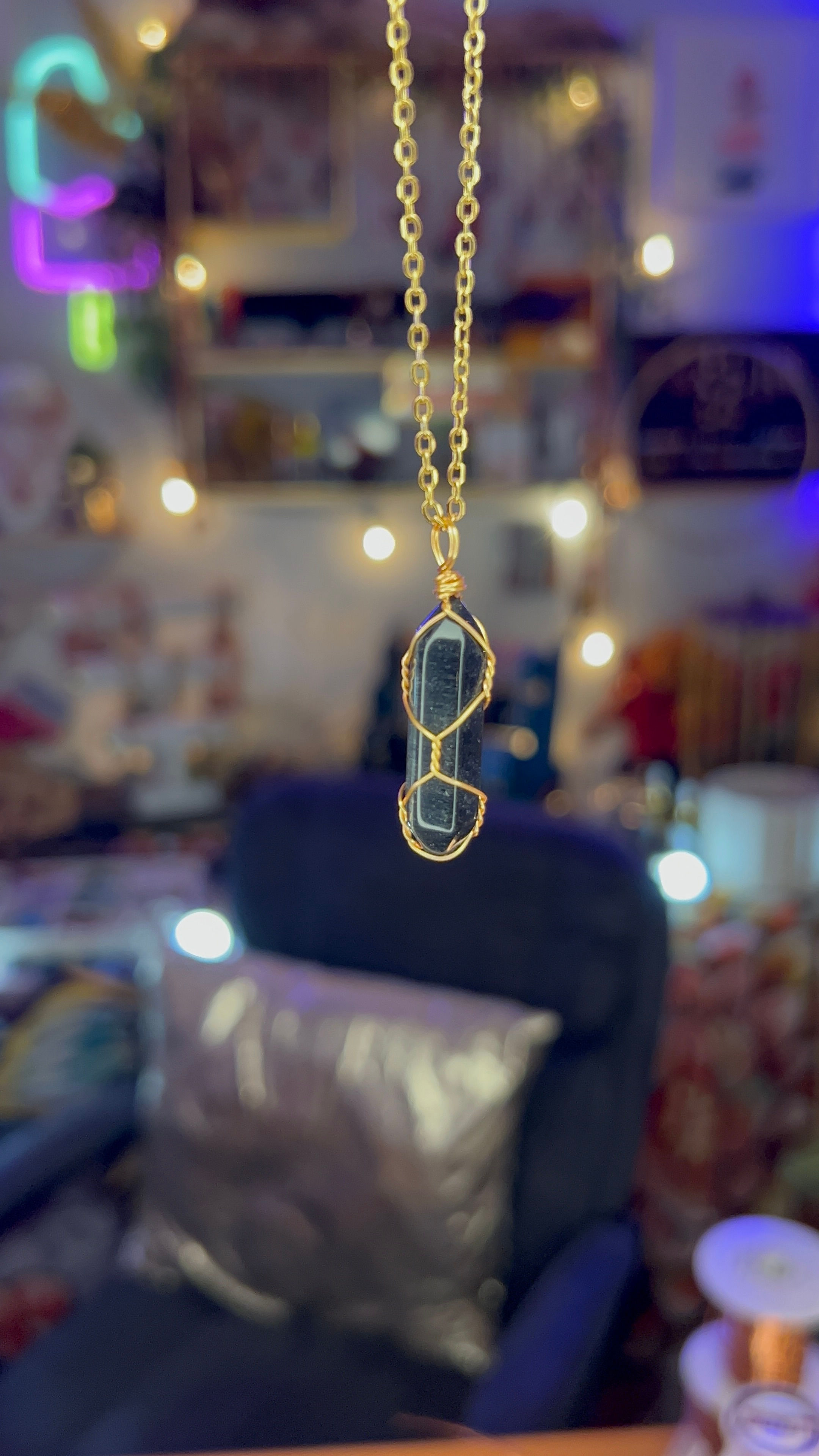 Silver Sheen Obsidian Necklace