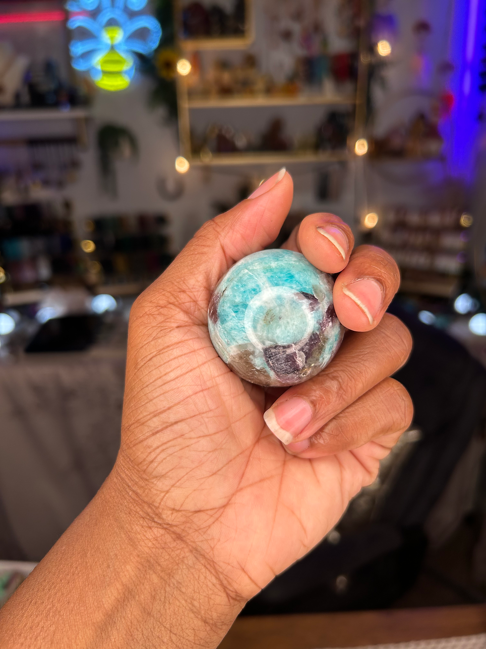 Thumbnail: Amazonite/Smokey Quartz/Black Mica Sphere 