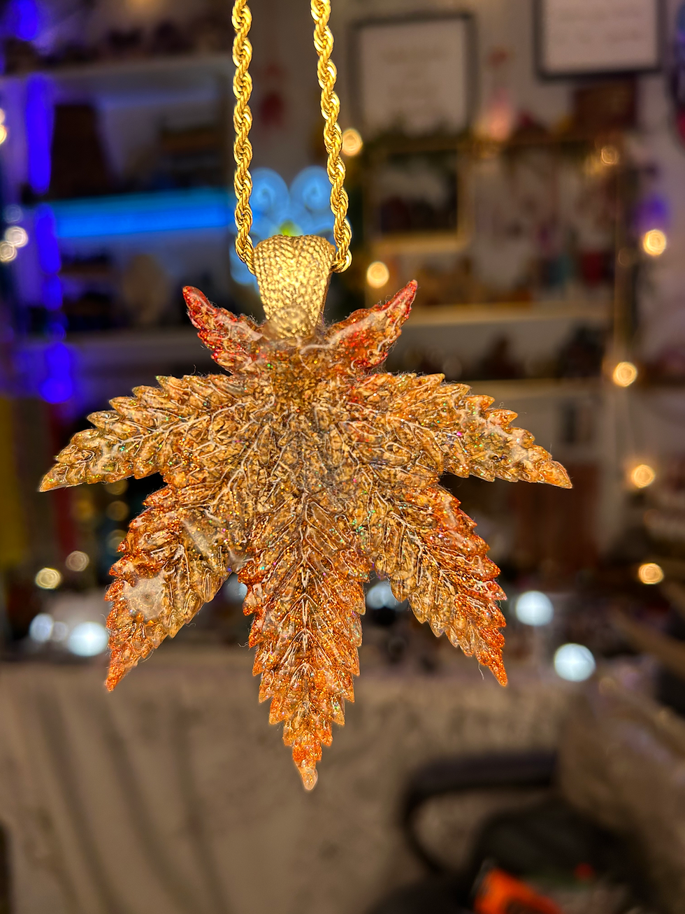 Thumbnail: Seed Of Life Cannabis Necklace 