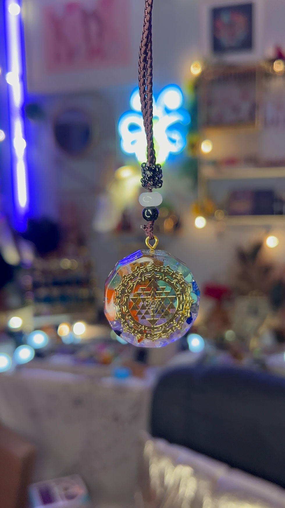7 Chakra Sri Yantra Orgonite Necklace