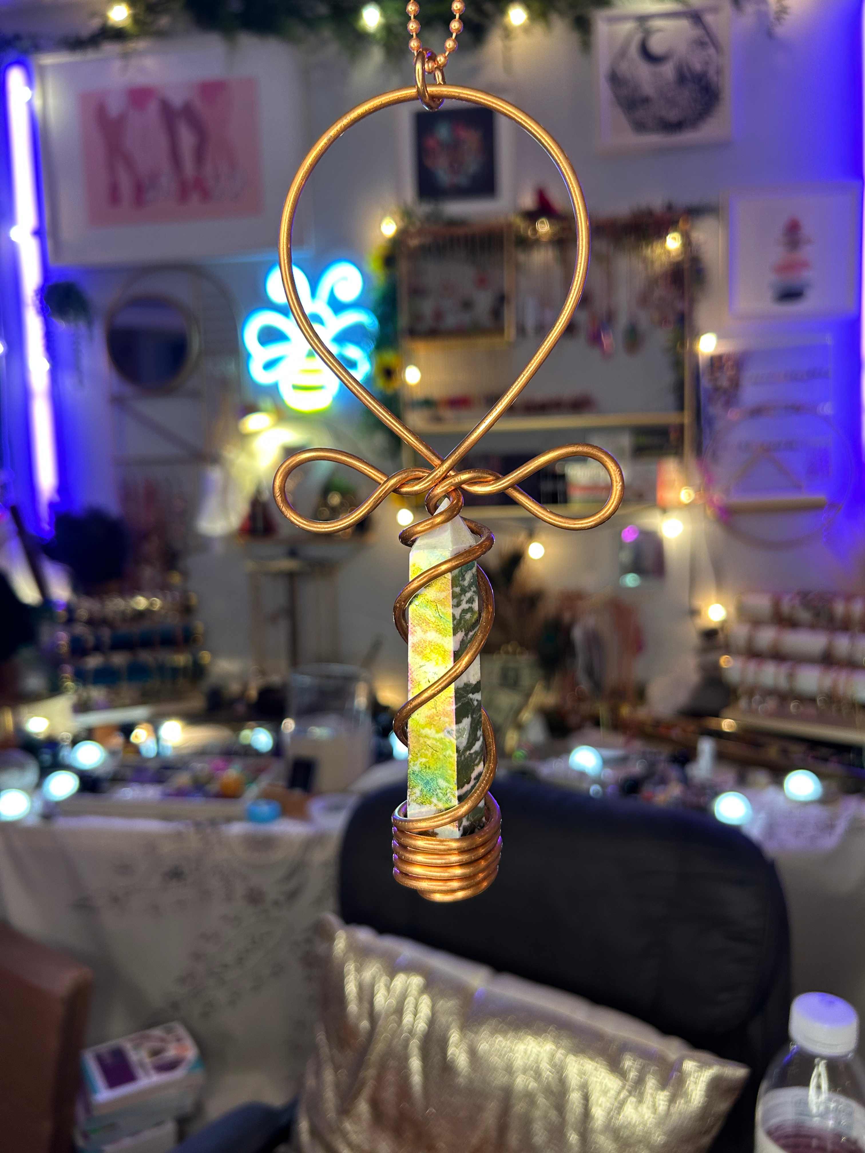 Angel Aura Zebra Jasper Ankh