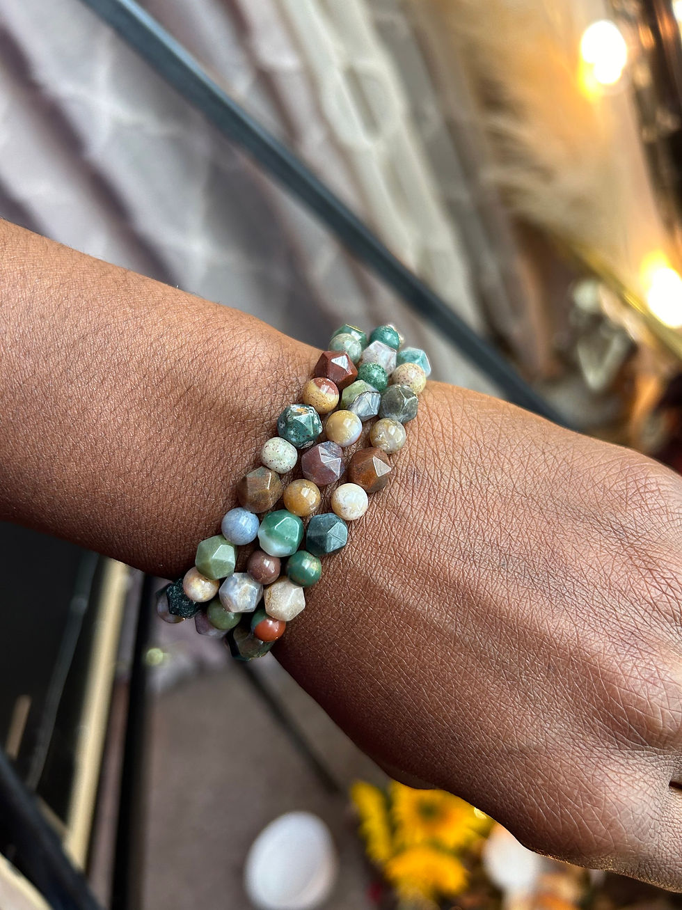 Thumbnail: Indian Agate Beaded Bracelet