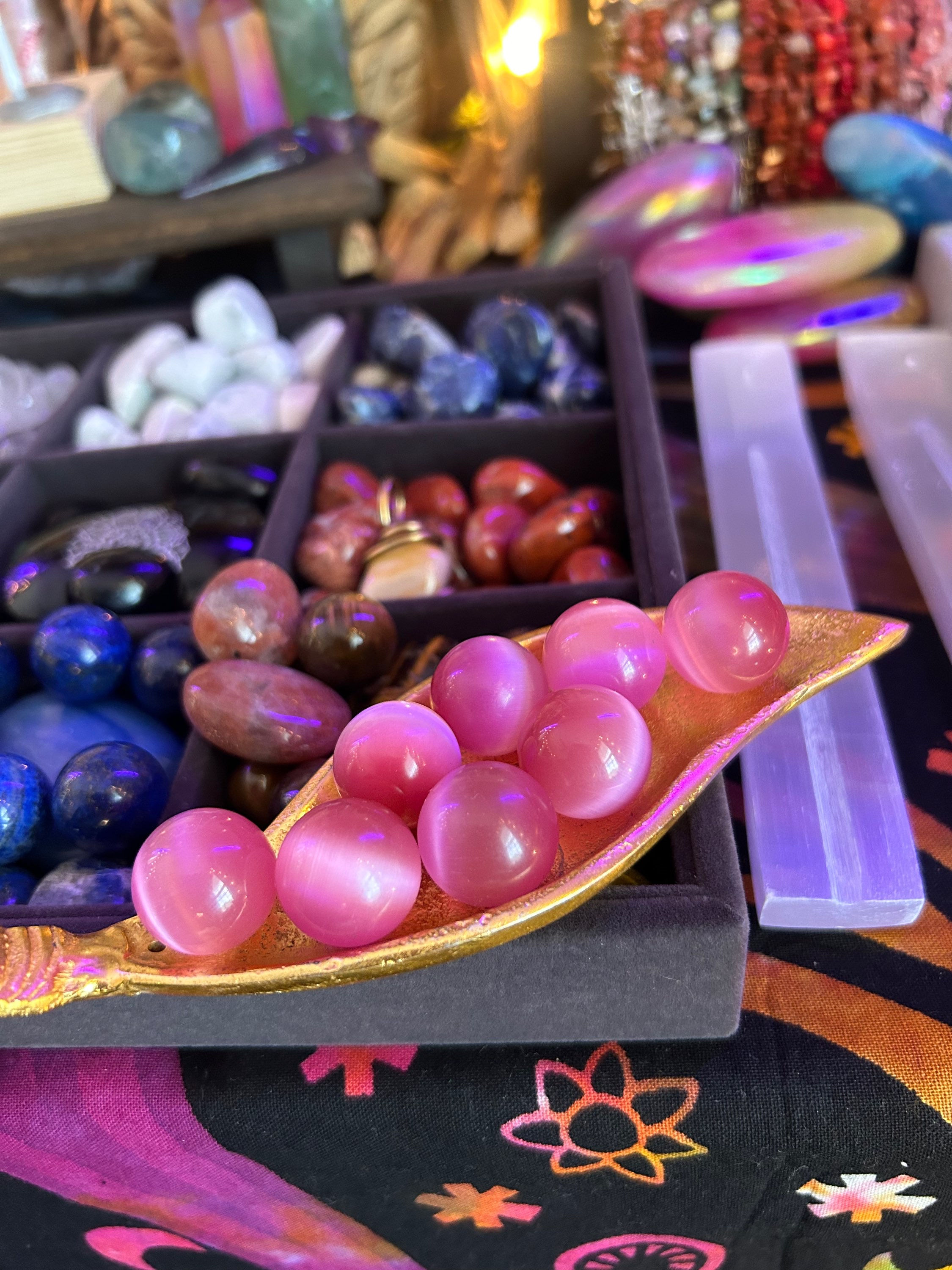 Pink Cats Eye Loose Stone (Sphere)