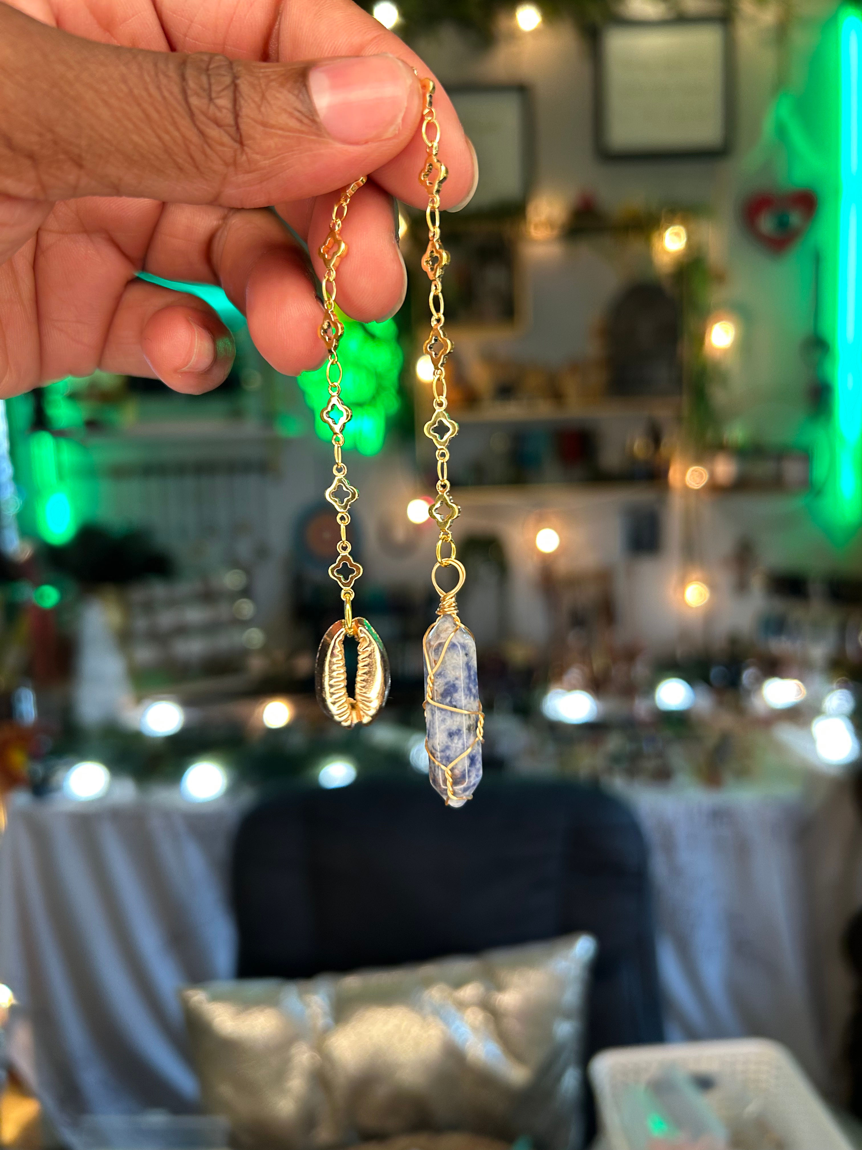 Gold Sodalite Pendulum