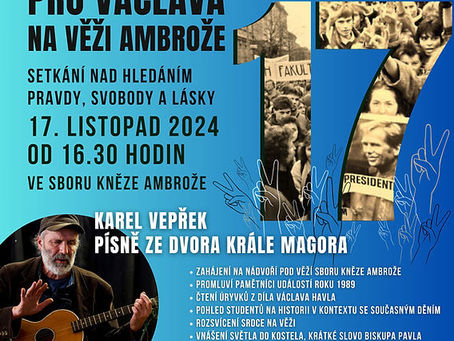 Rozsvěcení srdce pro Václavana věži ambrože