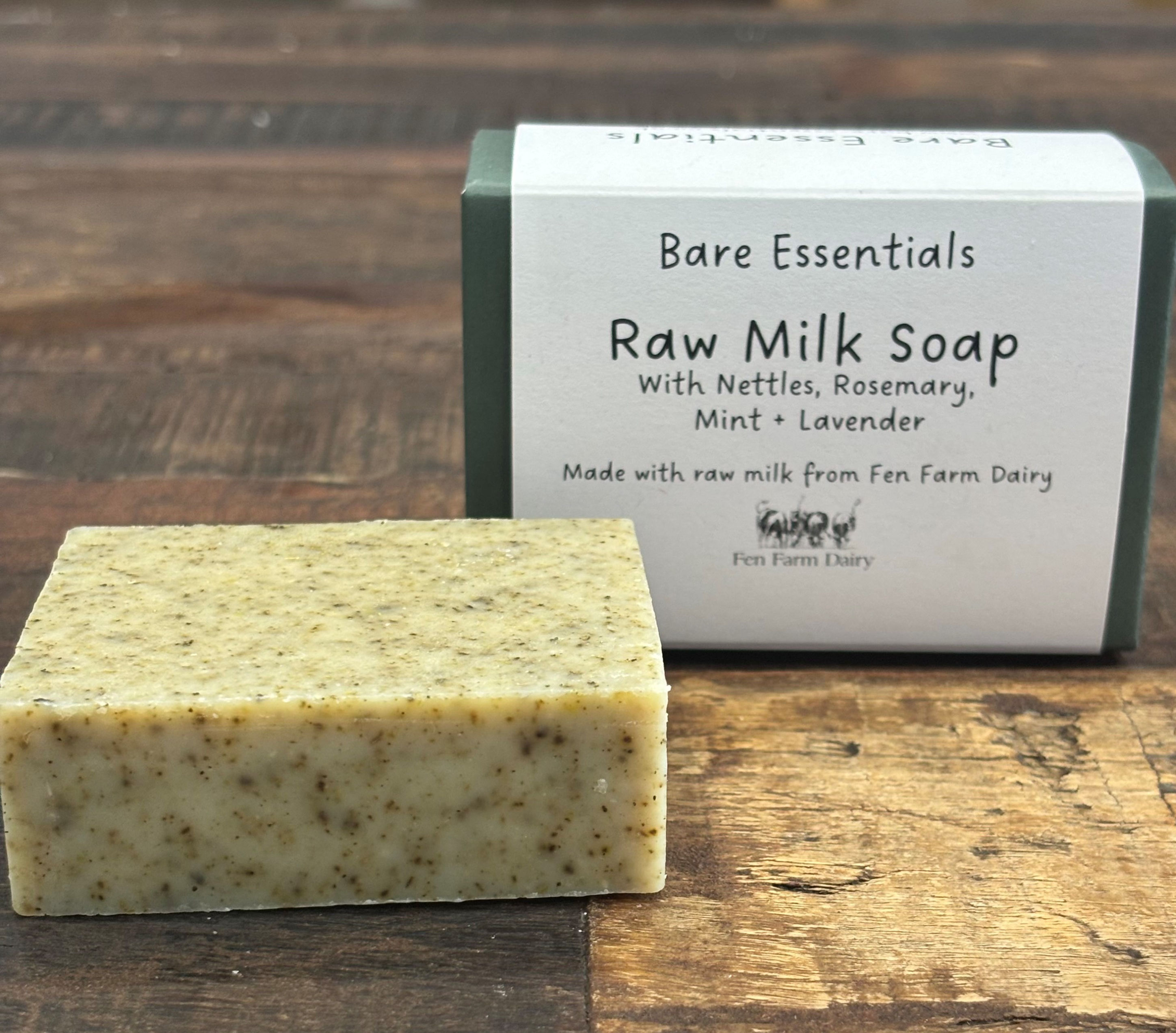 Raw Milk Soap with Nettles, Rosemary, Mint + Lavender