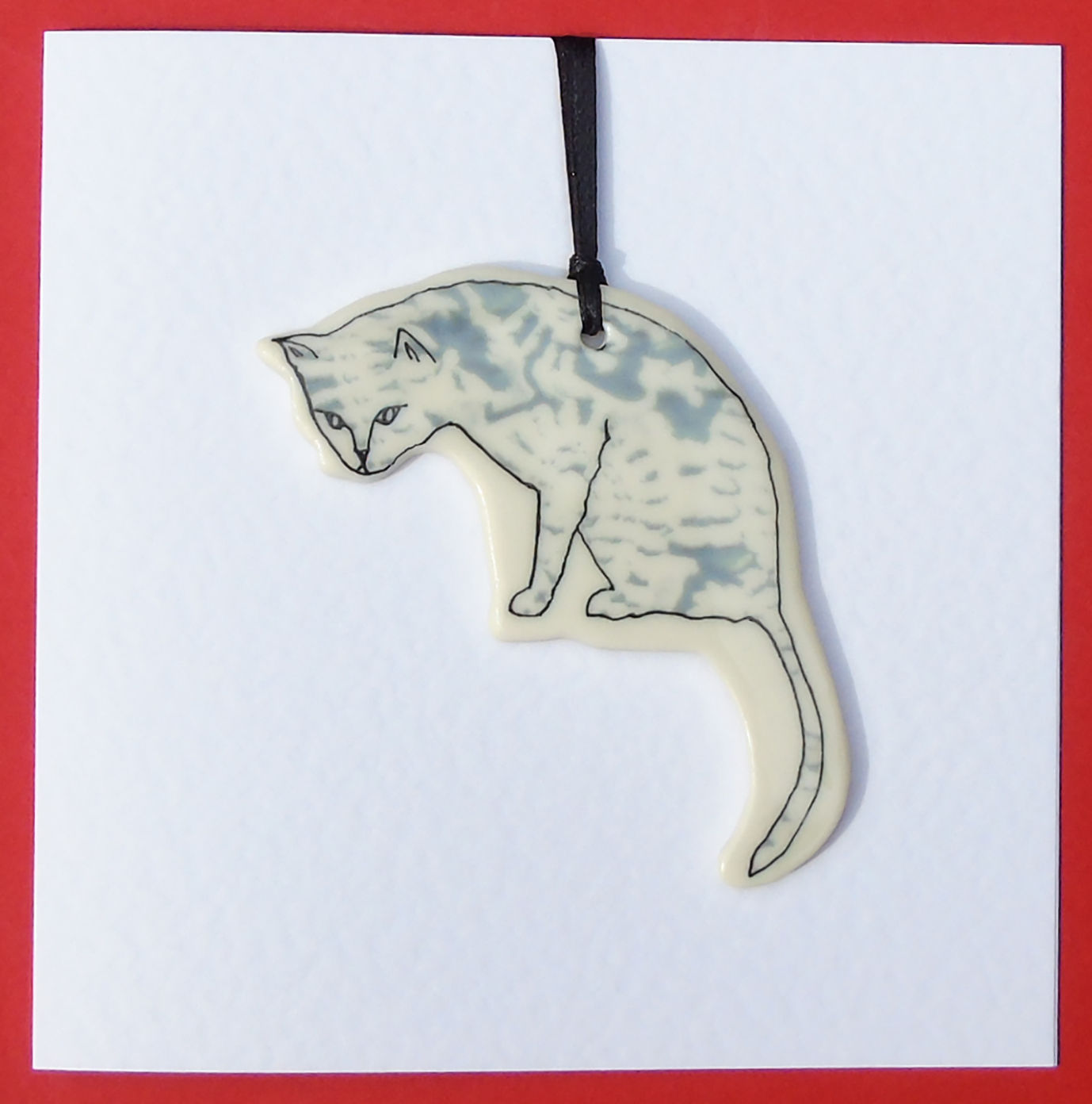 White about-to-pounce cat