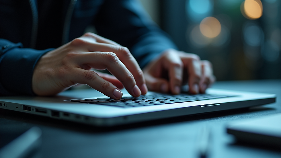 Close-up view of a technician repairing a laptop keyboard