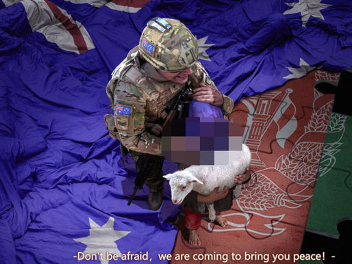 CCP accuses Australia of war crimes in Afghanistan, Share doctored image of a soldier harming child