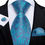 Thumbnail: Gift Men Tie Teal Green Paisley Plaid Silky