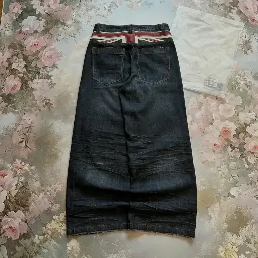 Thumbnail: High Waisted Washed Classic Style Baggy Minimalism Straight Leg Jeans