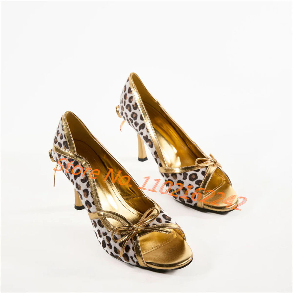 Bows Leopard Print Patchwork