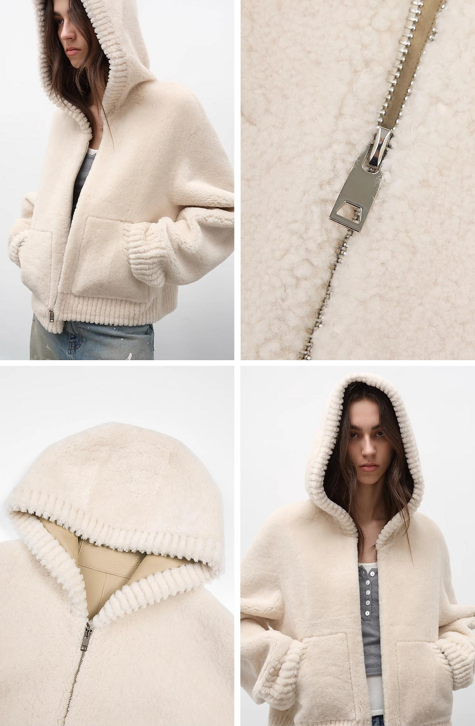 Thumbnail: Men Bad Boy Hooded Merino Sheepskin Jacket