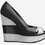Thumbnail: SAHSHE 101 BLACK & WHITE SUEDE WEDGES