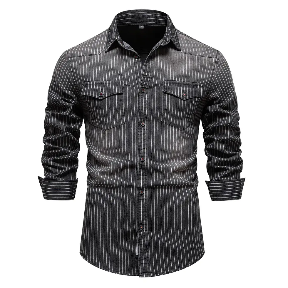 Thumbnail: Slim Cowboy Denim Shirts for Men