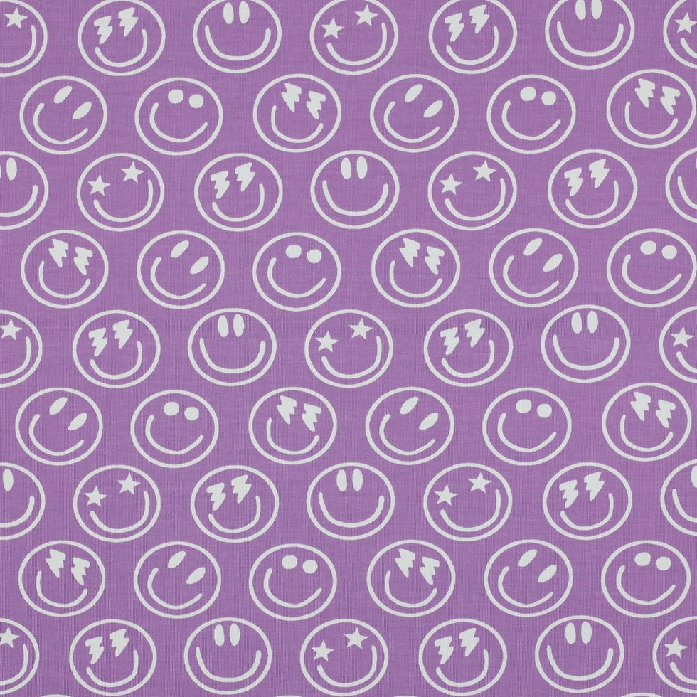 Miniaturbild: Jersey Happy Faces Lavendel