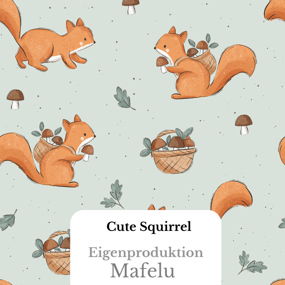 Vorbestellung Bio Premium French Terry Cute Squirrel