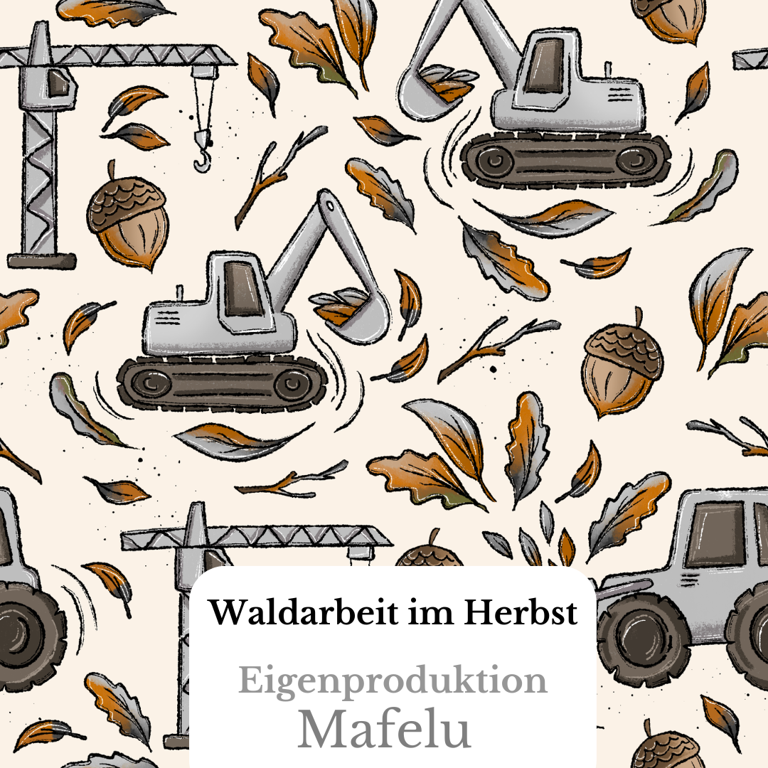 Vorbestellung Bio Premium French Terry Waldarbeit im Herbst
