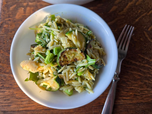 Green Veggie Orzo Pasta Salad