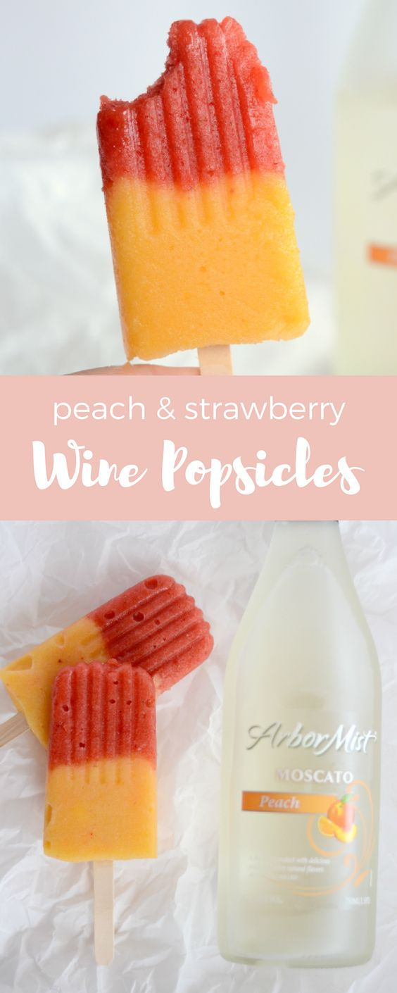 peach and strawberry wine popsicles pinterest