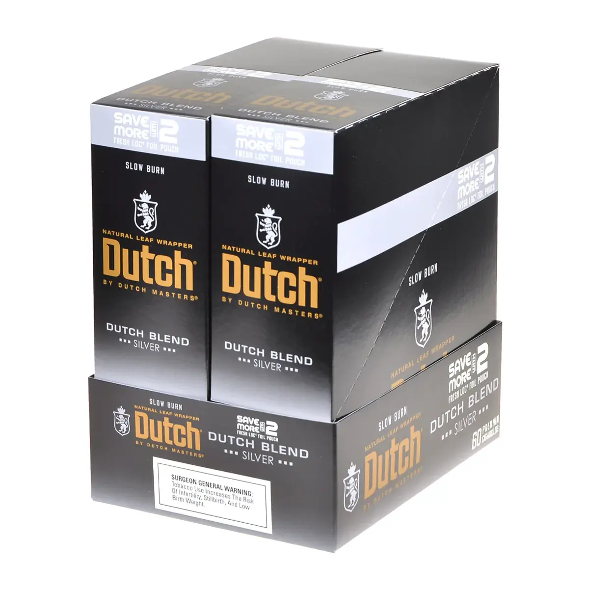 DUTCH MASTERS FOIL FRESH BLEND SILVER CIGARILLOS 30 PACKS OF 2