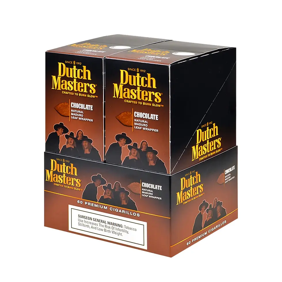 DUTCH MASTERS CIGARILLOS CHOCOLATE 20 POUCHES OF 3