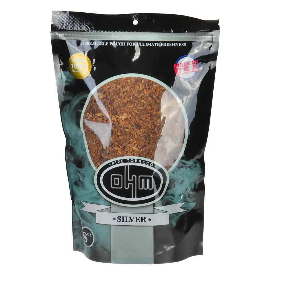 OHM SILVER PIPE TOBACCO 8 OZ. BAG