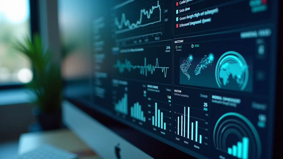 Close-up view of a computer screen showing cybersecurity software dashboard