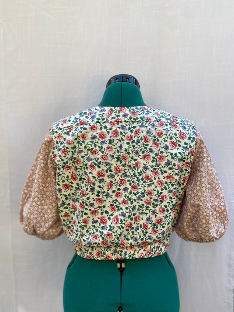 Back of floral blouse