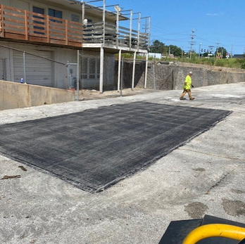 Patching of multiple deteriorated areas at a St. Louis industrial building. Then later we crack filled, sealcoated and re-striped to complete the project.