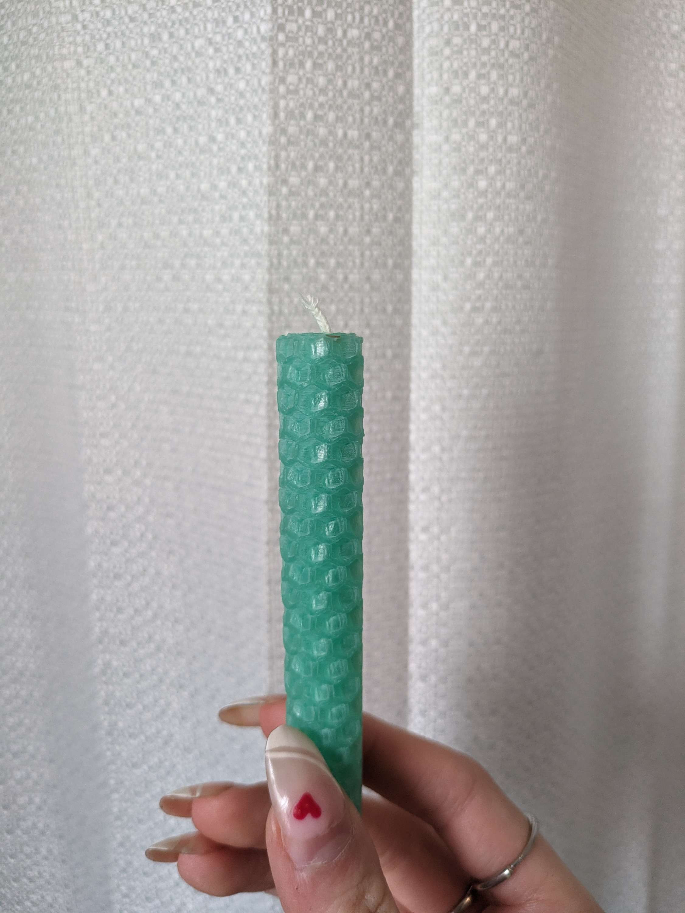Mint Green Beeswax Spell Candle