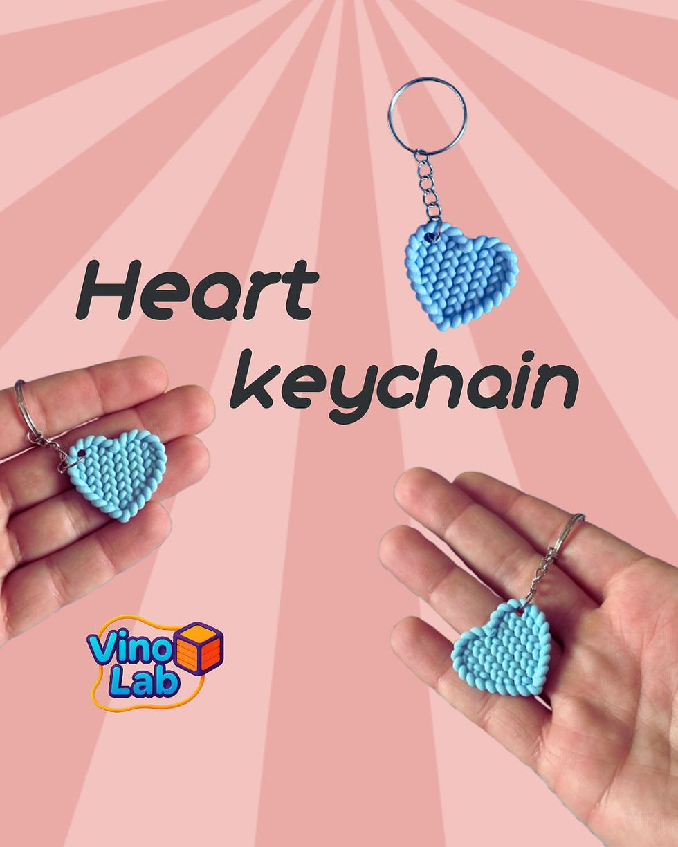 Thumbnail: Heart Keychain - 3D Knitted