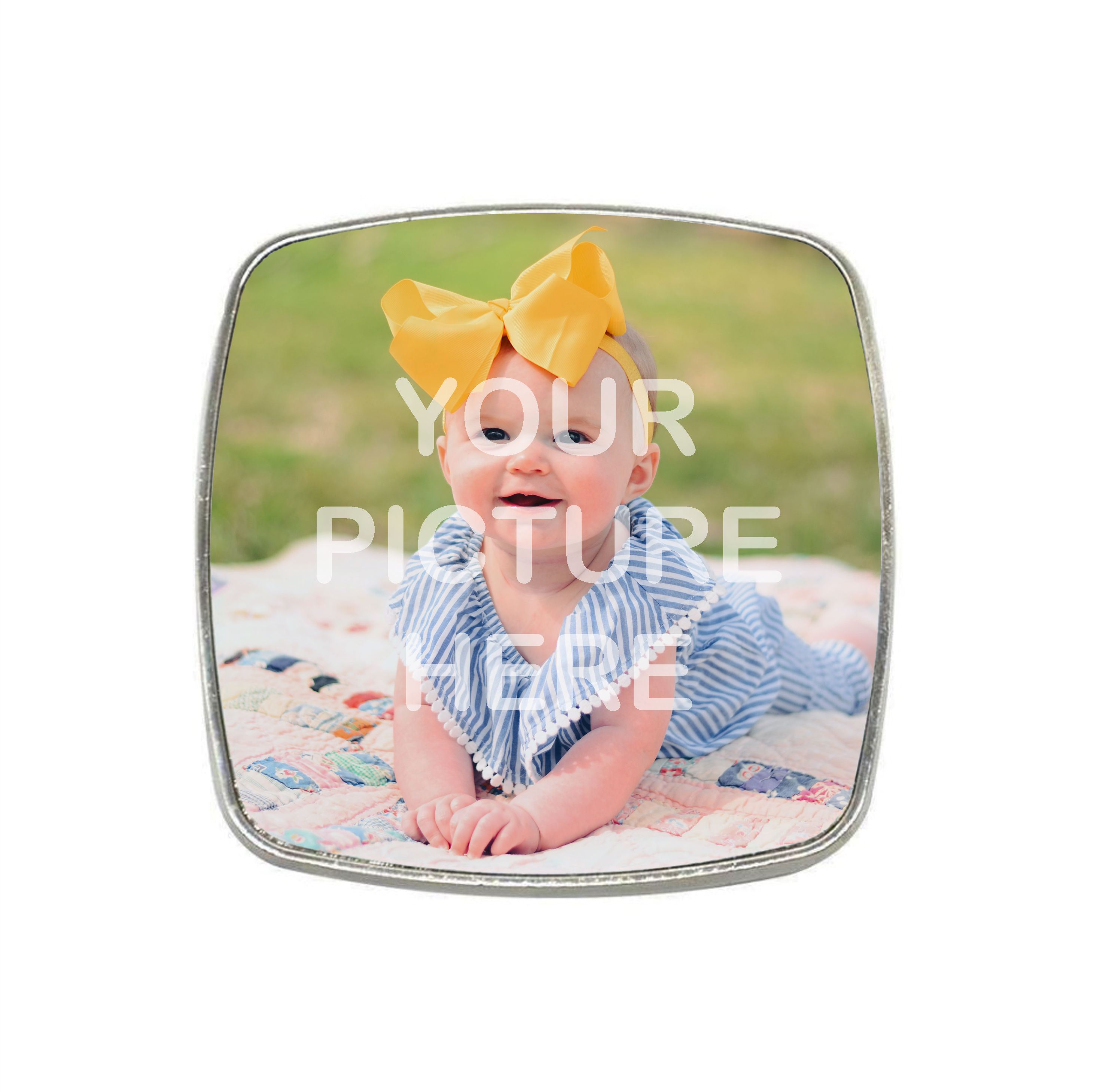 Square Shaped Metal Fridge Magnet